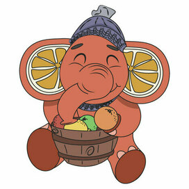 Персонаж апельсиновый слоненок