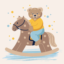 Медвежонок на лошадке