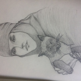 Монахиня с кошкой