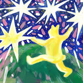 Иллюстрация к авторской детской книге "Мишка Ландыш и звёздочка с небосклона"
