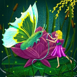 Иллюстрация к сказке Ганса Христиана Андерсена «Дюймовойчка»