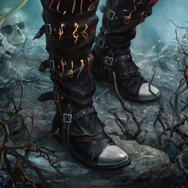 The Flesh and blood's card "Nullrune Boot" fanart