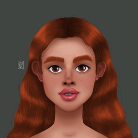 Портрет рыжеволосой девушки