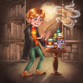 Одна из серии иллюстраций к фильму "Гарри Поттер"