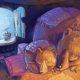 Иллюстрация к детской книге "Мишка и шишка"
