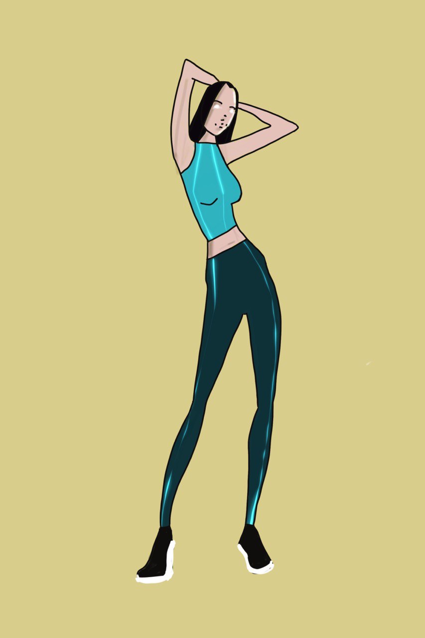 Иллюстрация художественный эскиз в стиле мода и красота