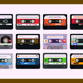 AUDIOTAPES VECTOR SET