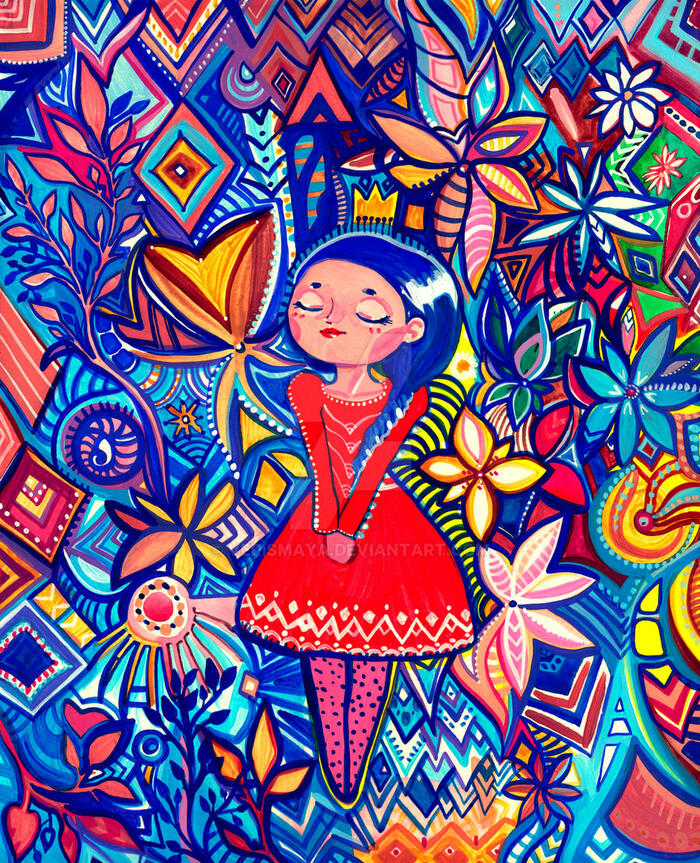 Иллюстрация скромность в стиле детский | Illustrators.ru