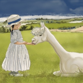 Девочка и лама