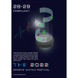 Flyer design for the sports watch festival