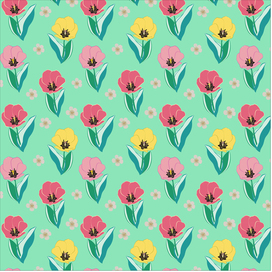 Узор из стилизованных тюльпанов