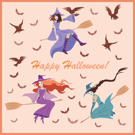 happy_halloween_three witches_card	