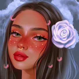 Girl and roses