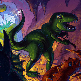Иллюстрация про динозавров