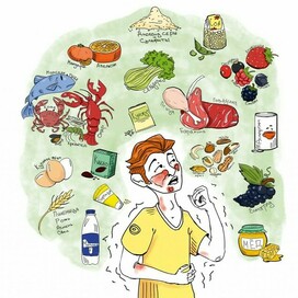 Иллюстрация для статьи о пищевых аллергиях