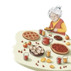 Иллюстрация бабушки для книги