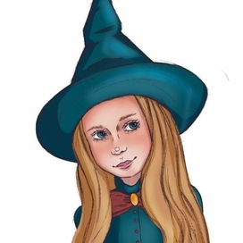 Портрет девочки в костюме ведьмы 