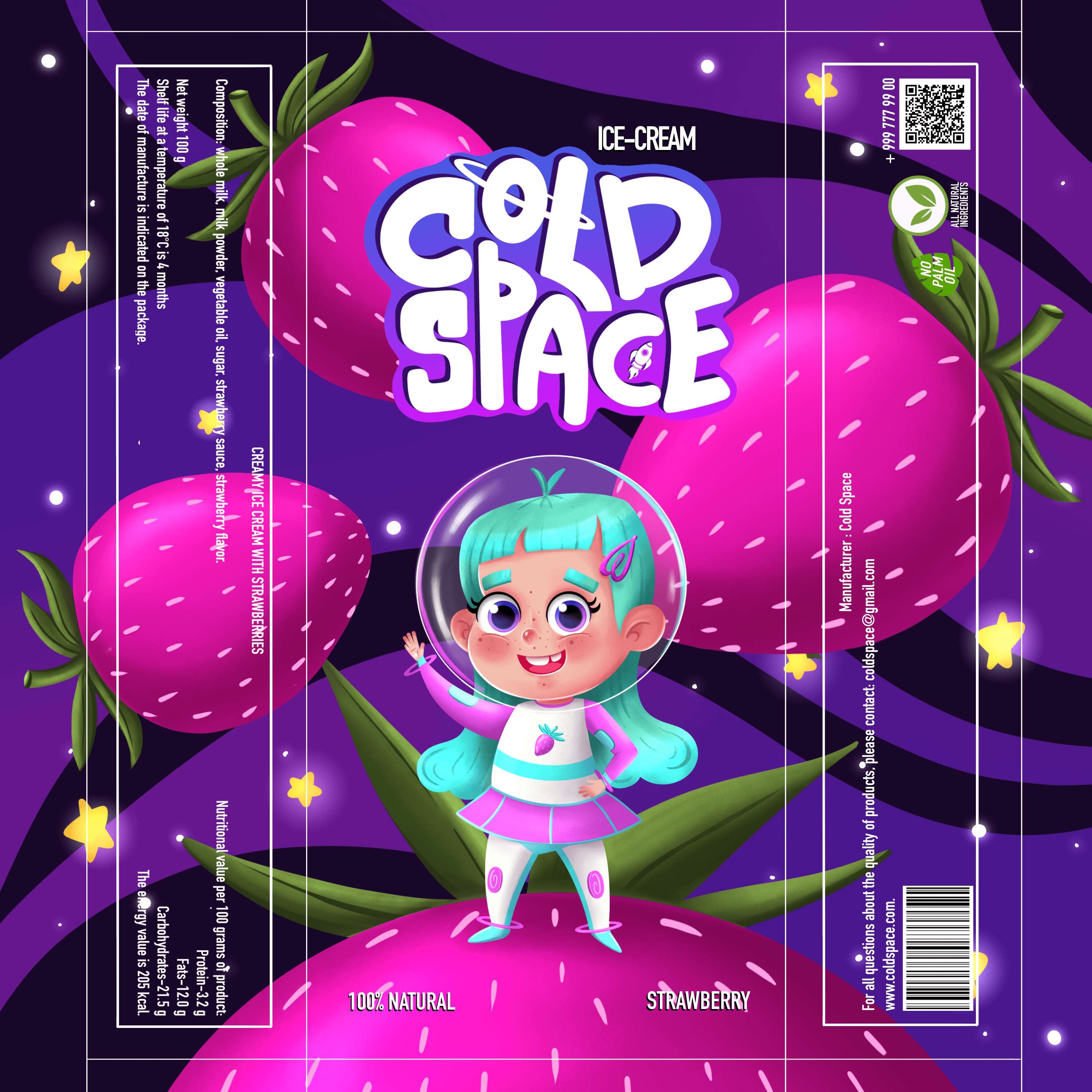 Иллюстрация Этикетка мороженого в стиле 2d, персонажи, реклама