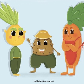 Овощи бренд персонаж для детского питания