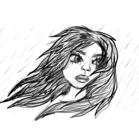 Девушка под дождем