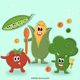 Овощи бренд-персонажи для детского питания 