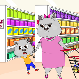 Иллюстрация к детской книге "Wondery Wombat"