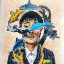 девушка окутанная рыбами