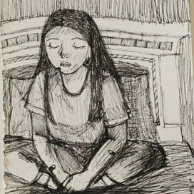 набросок девушки 