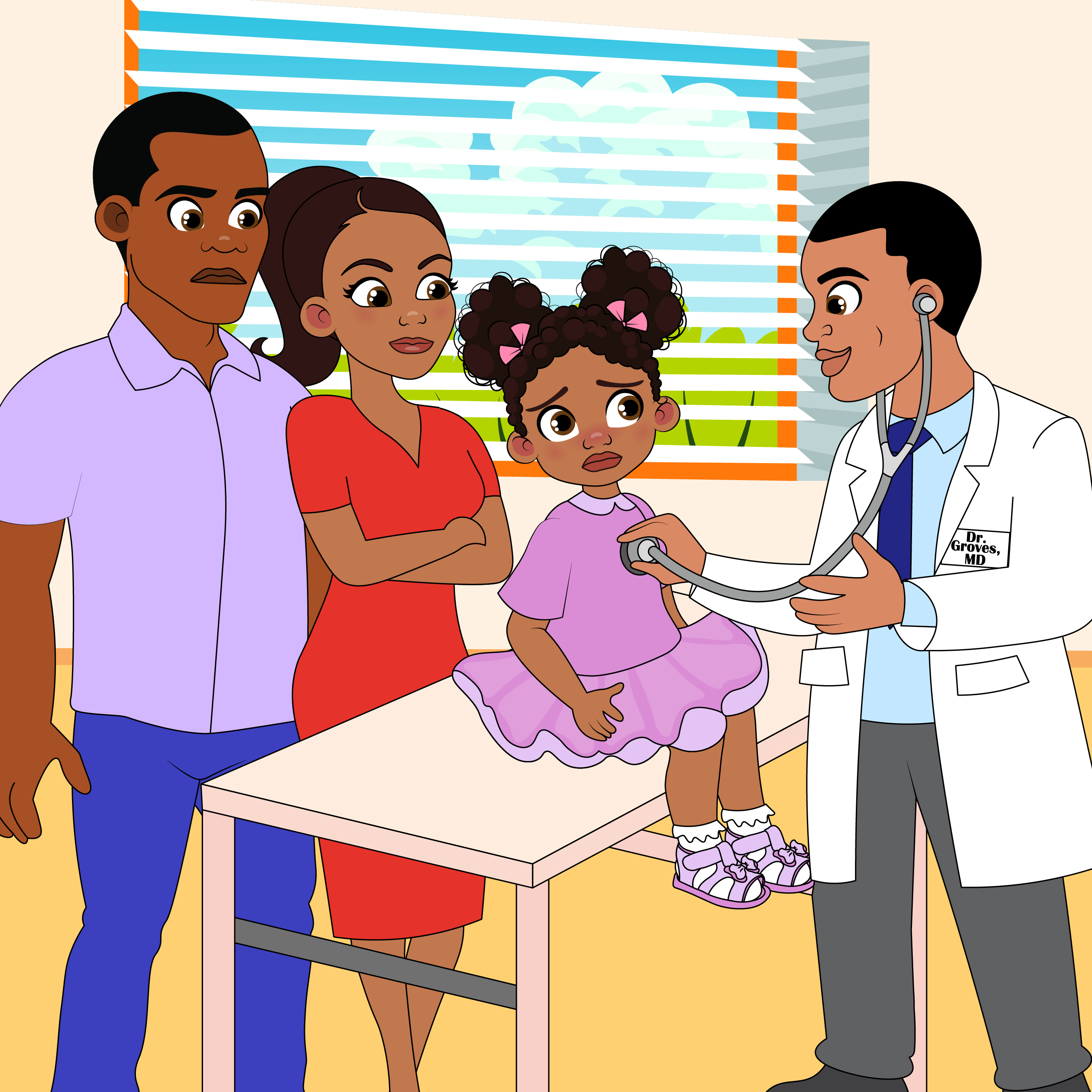 Иллюстрация к детской книге Lizzie Misses the First Day of School