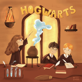 Иллюстрация для челленджа по «Гарри Поттеру»