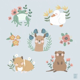 Стикеры животные. 