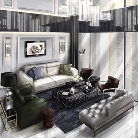 Скетч гостинной