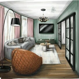 Скетч гостинной