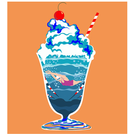 Мороженое 2. Векторная графика. Сделано в Adobe Photoshop. Постер. Еда и напитки. Метафора. 