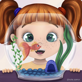 Девочка с аквариумом