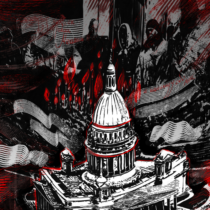 Иллюстрация Заблудившийся трамвай (Н. Гумилев) в стиле графика,