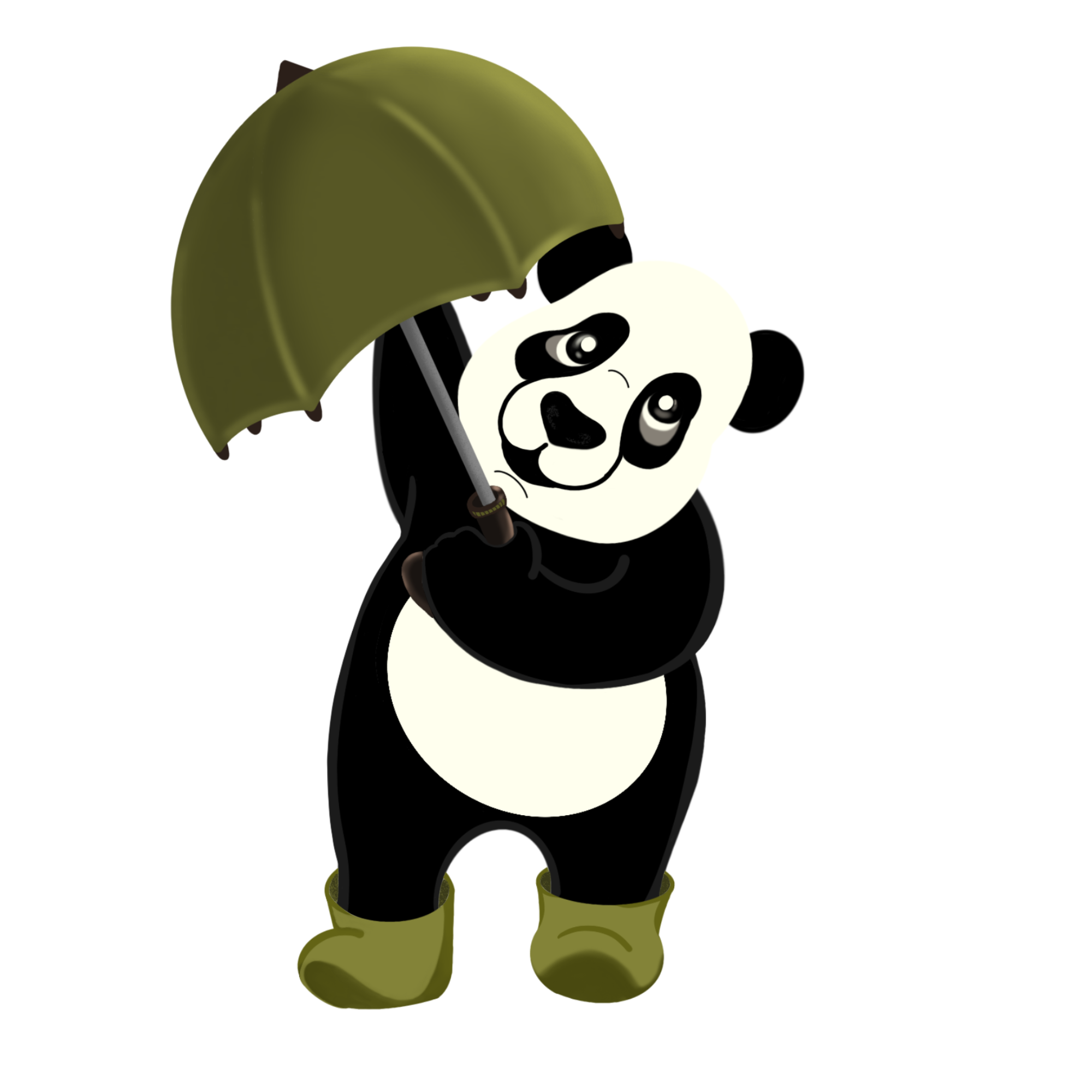 Иллюстрация Панда с зонтиком в стиле персонажи | Illustrators.ru