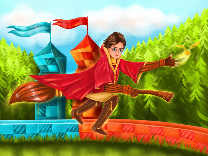 Иллюстрация Гарри Поттер в стиле компьютерная графика, детский,