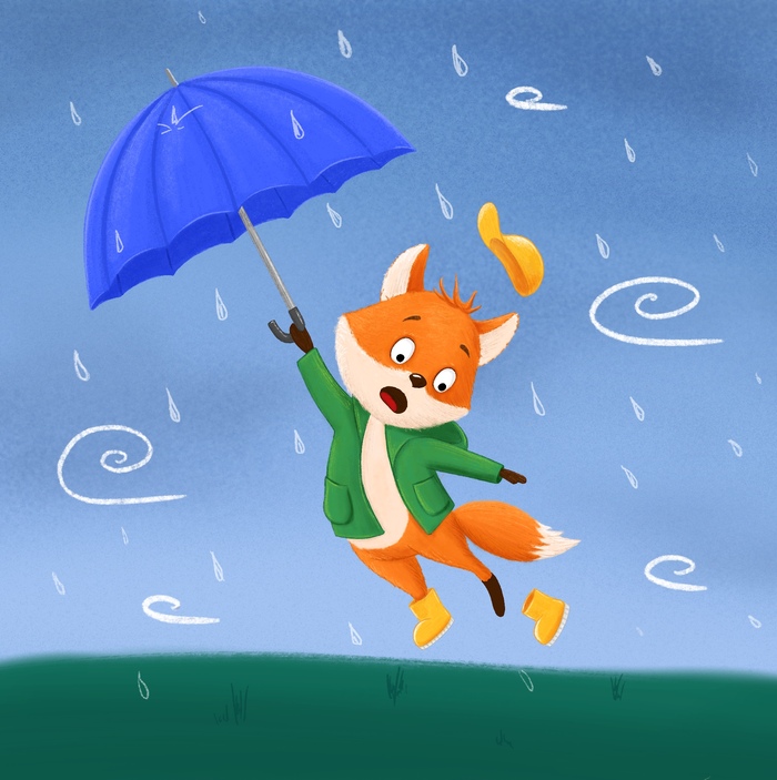 Иллюстрация Унесенные ветром в стиле детский, книжная графика,