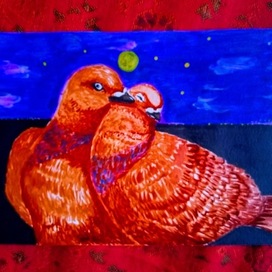 Открытка. Голубки