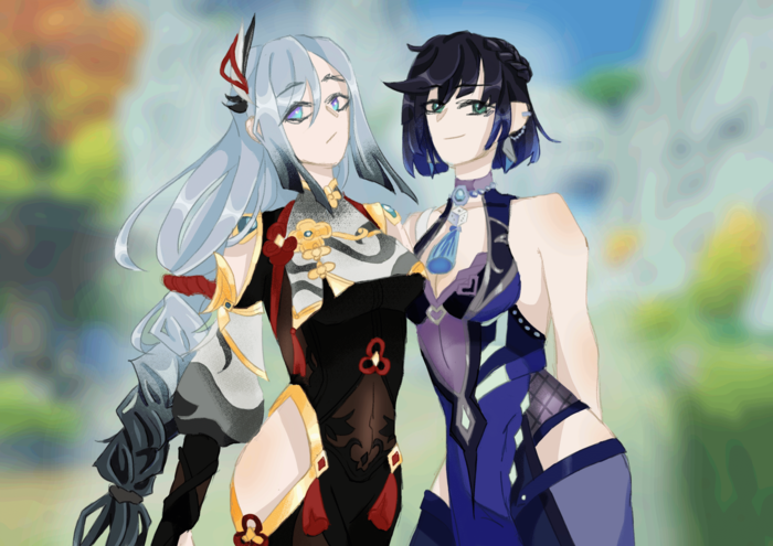 Иллюстрация шень хэ и елань в стиле 2d | Illustrators.ru