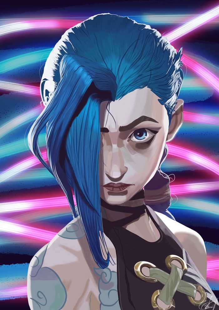 Иллюстрация Jinx в стиле графика | Illustrators.ru