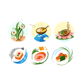 Серия иллюстраций для ресторана японской кухни KYOTO