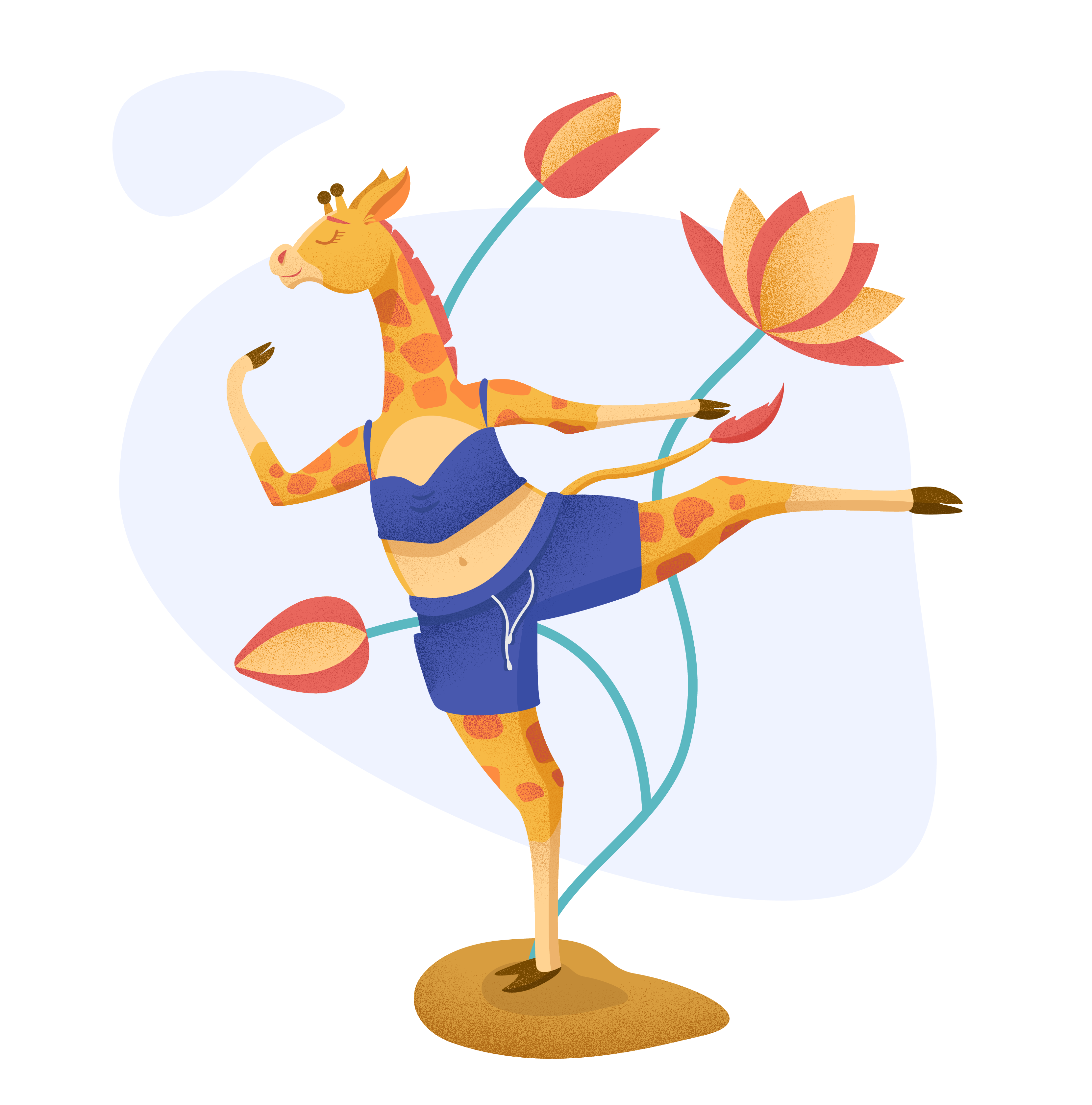 Иллюстрация Йога в стиле 2d | Illustrators.ru