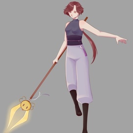 Девушка с посохом