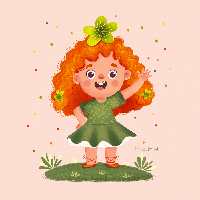 Иллюстрация Малышка Алоха в стиле детский, книжная графика,