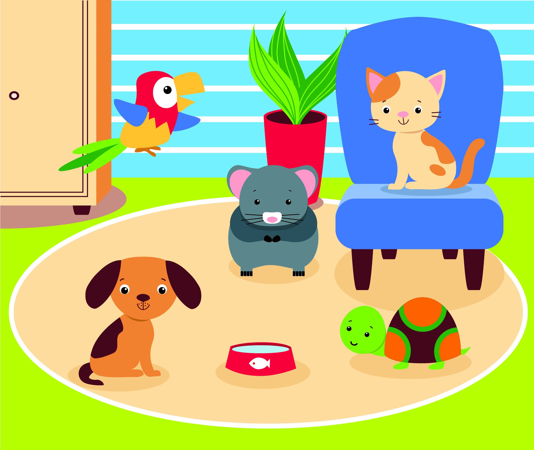 Иллюстрация Домашние животные (детское ЛОТО) в стиле детский