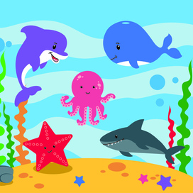 Морские животные (детское ЛОТО)