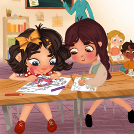 Иллюстрация про школу для книги 