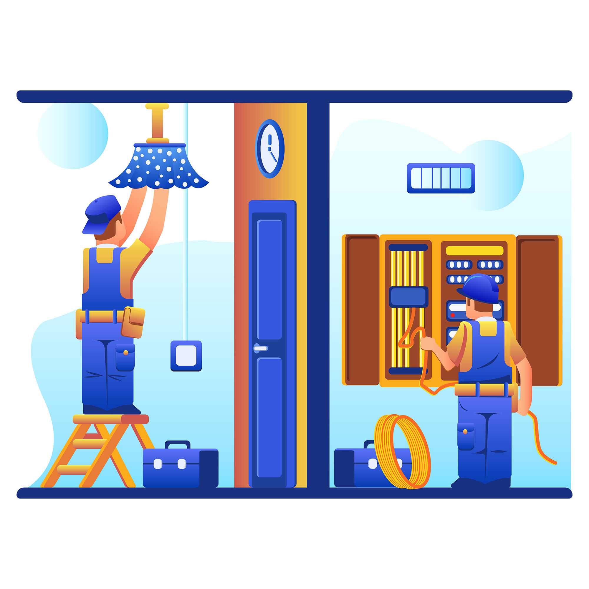 Иллюстрация Электрики в стиле 2d | Illustrators.ru